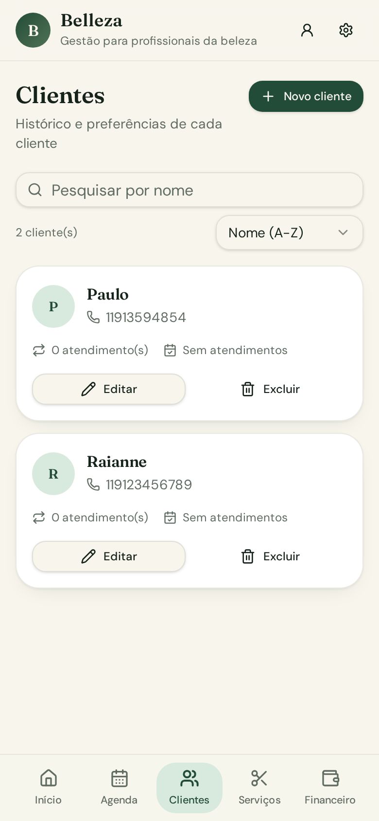 Gestão de clientes